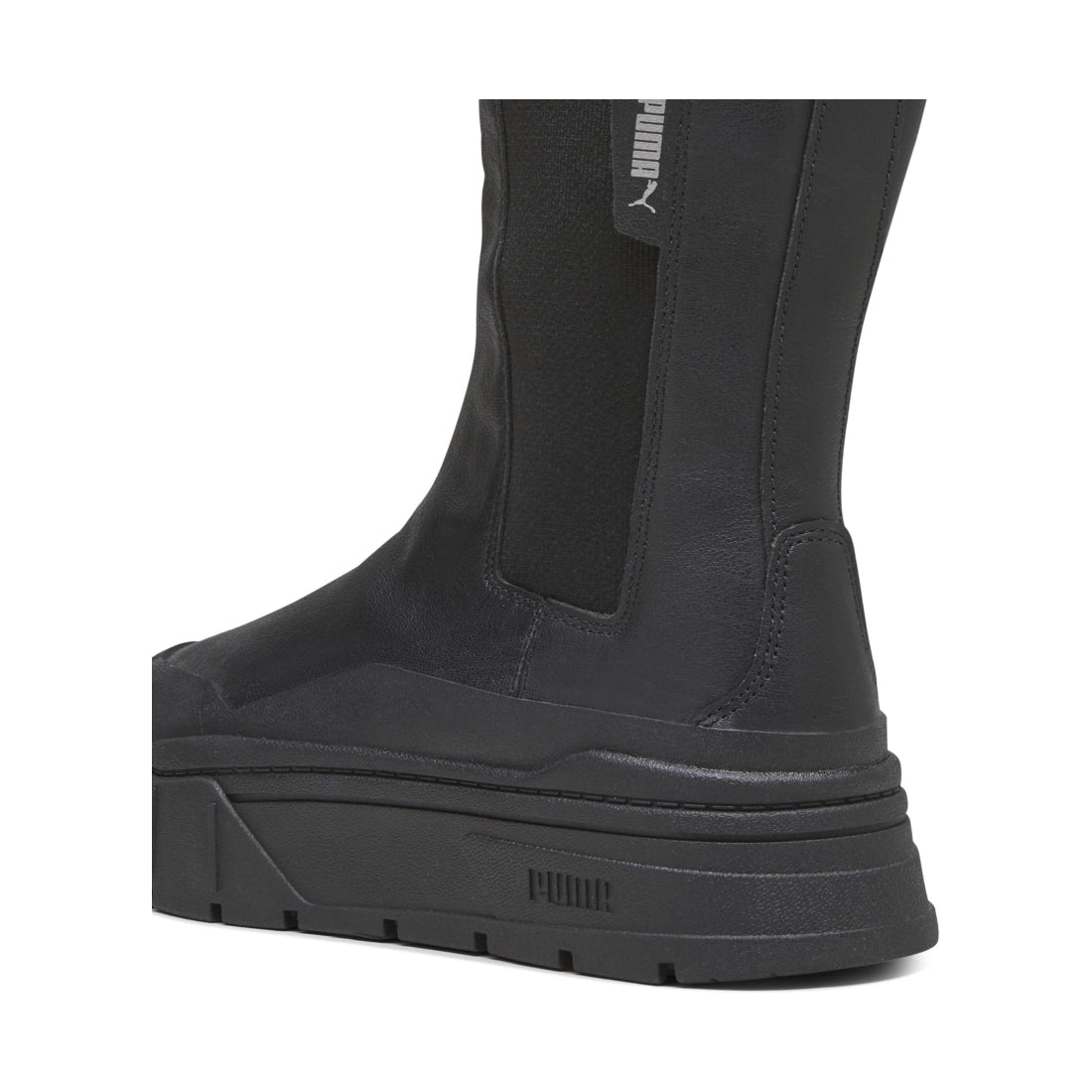 Puma womens black mayze stack chelsea booties | Vilbury London