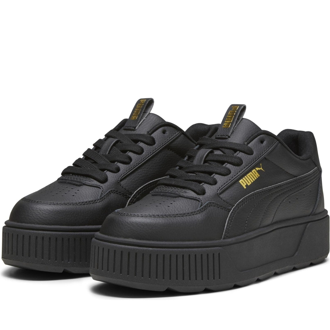 Puma womens black gold karmen rebelle leisure trainers | Vilbury London