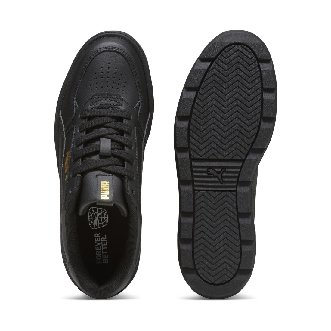 Puma womens black gold karmen rebelle leisure trainers | Vilbury London