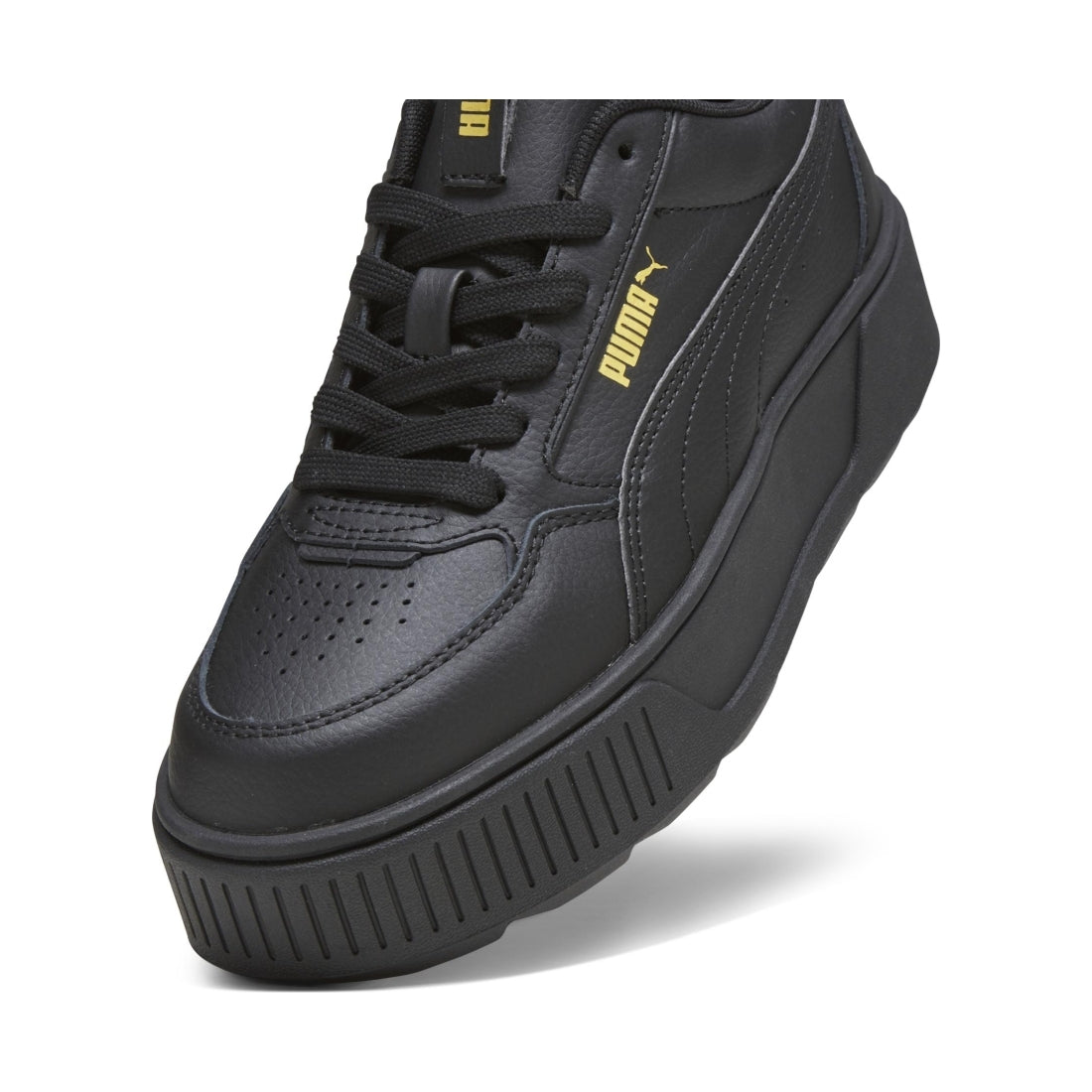 Puma womens black gold karmen rebelle leisure trainers | Vilbury London