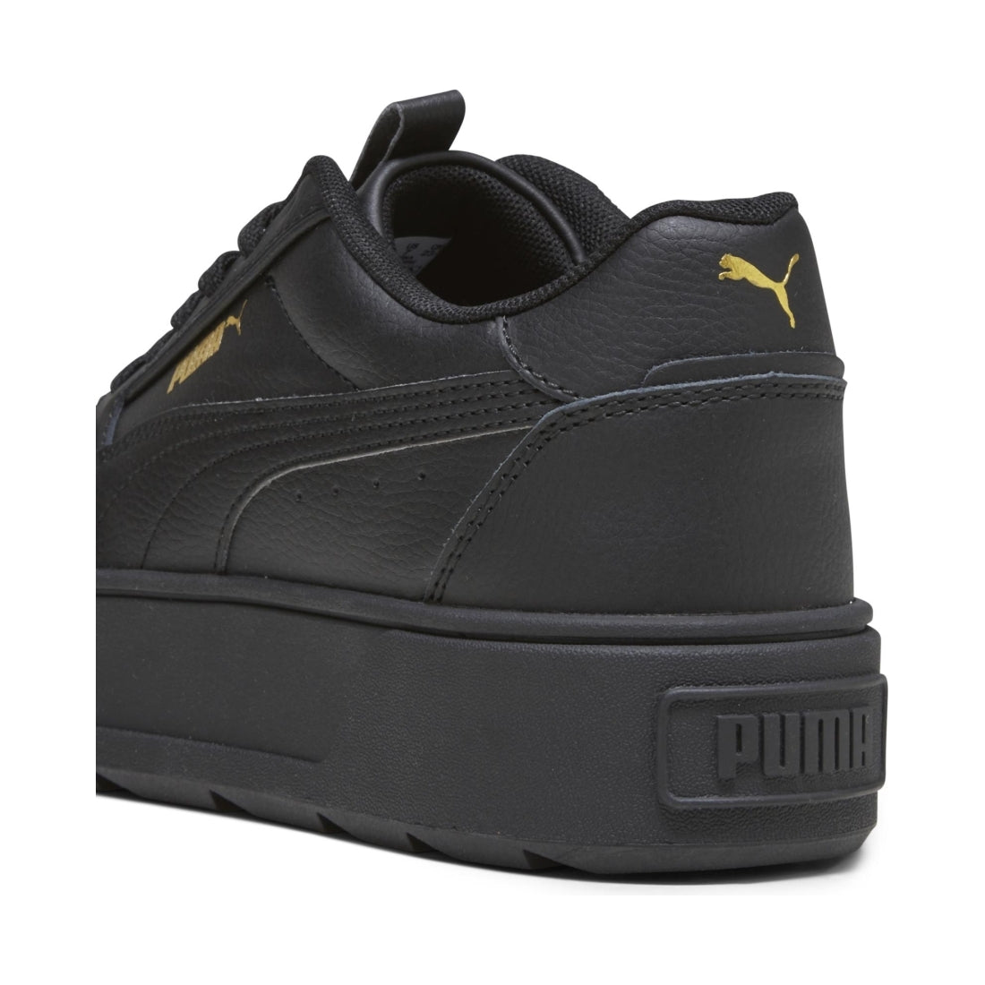 Puma womens black gold karmen rebelle leisure trainers | Vilbury London