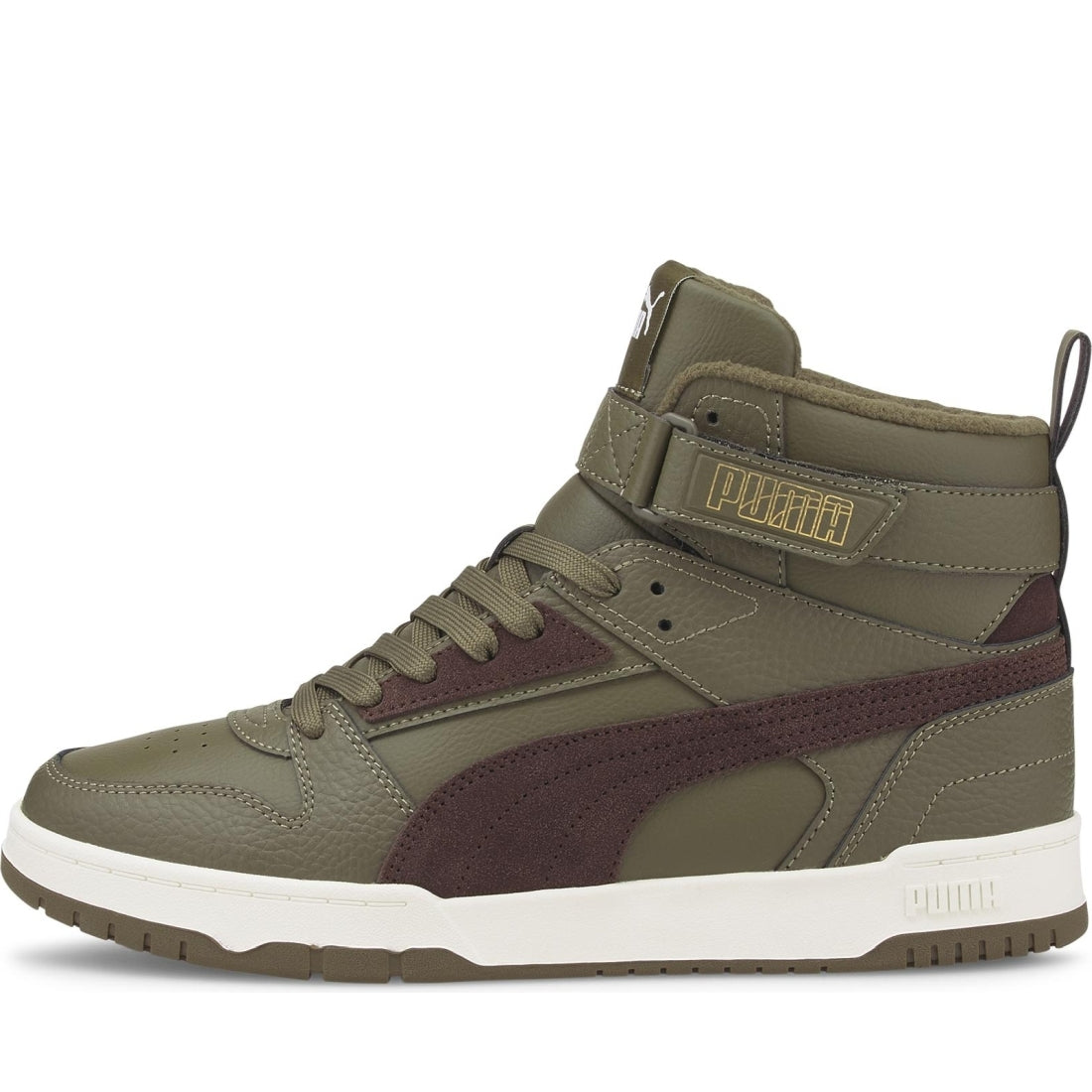 Puma mens olive chocolate gold rbd game wtr booties | Vilbury London