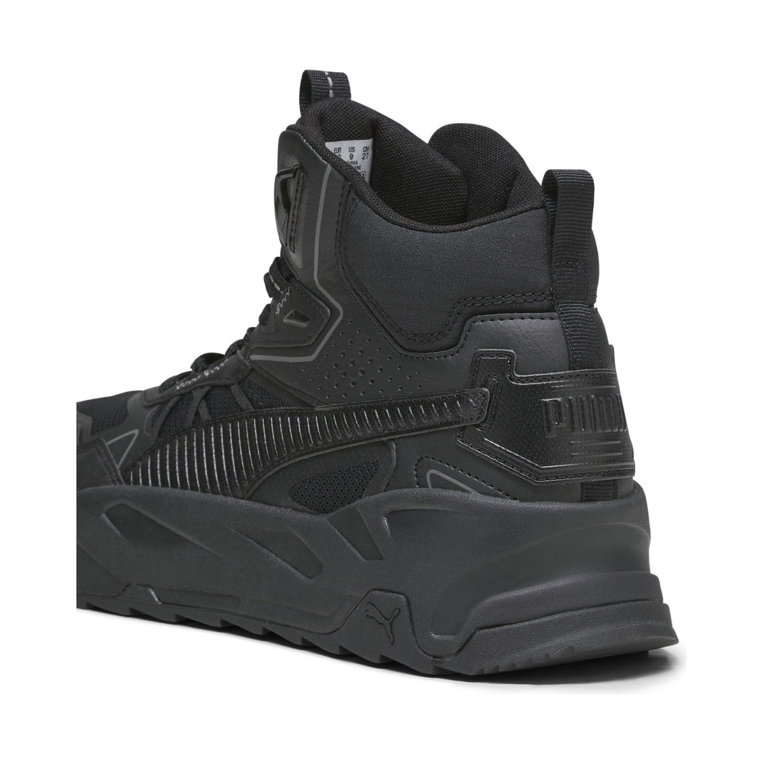 Puma mens black dark gray trinity mid hybrid booties | Vilbury London