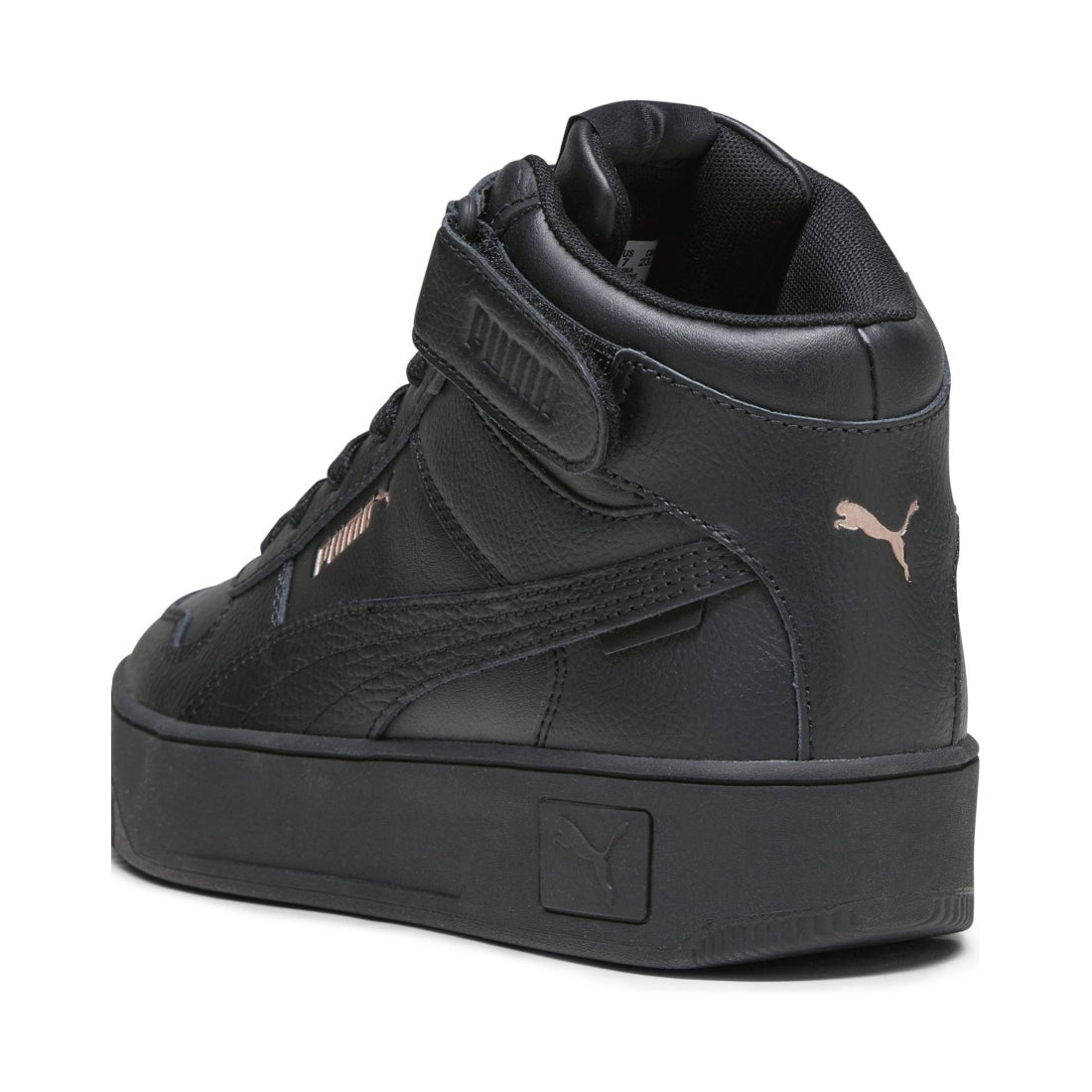 Puma womens black rose gold carina street mid booties | Vilbury London