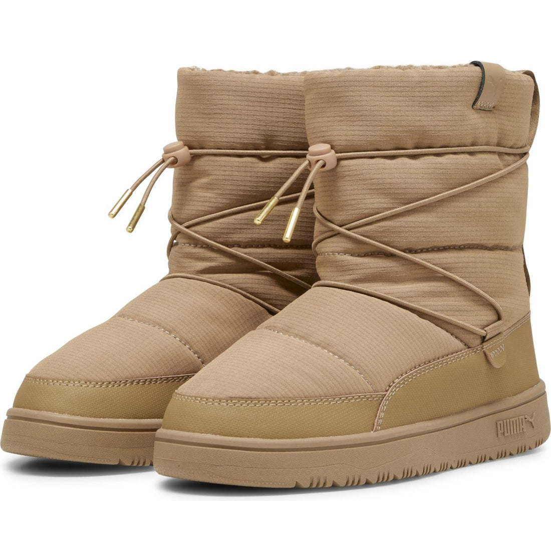 Puma womens toasted chocolate snowbae booties | Vilbury London