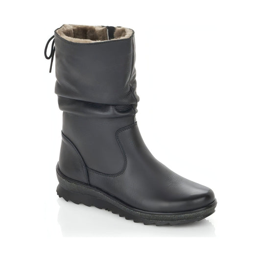Remonte womens black casual closed booties | Vilbury London