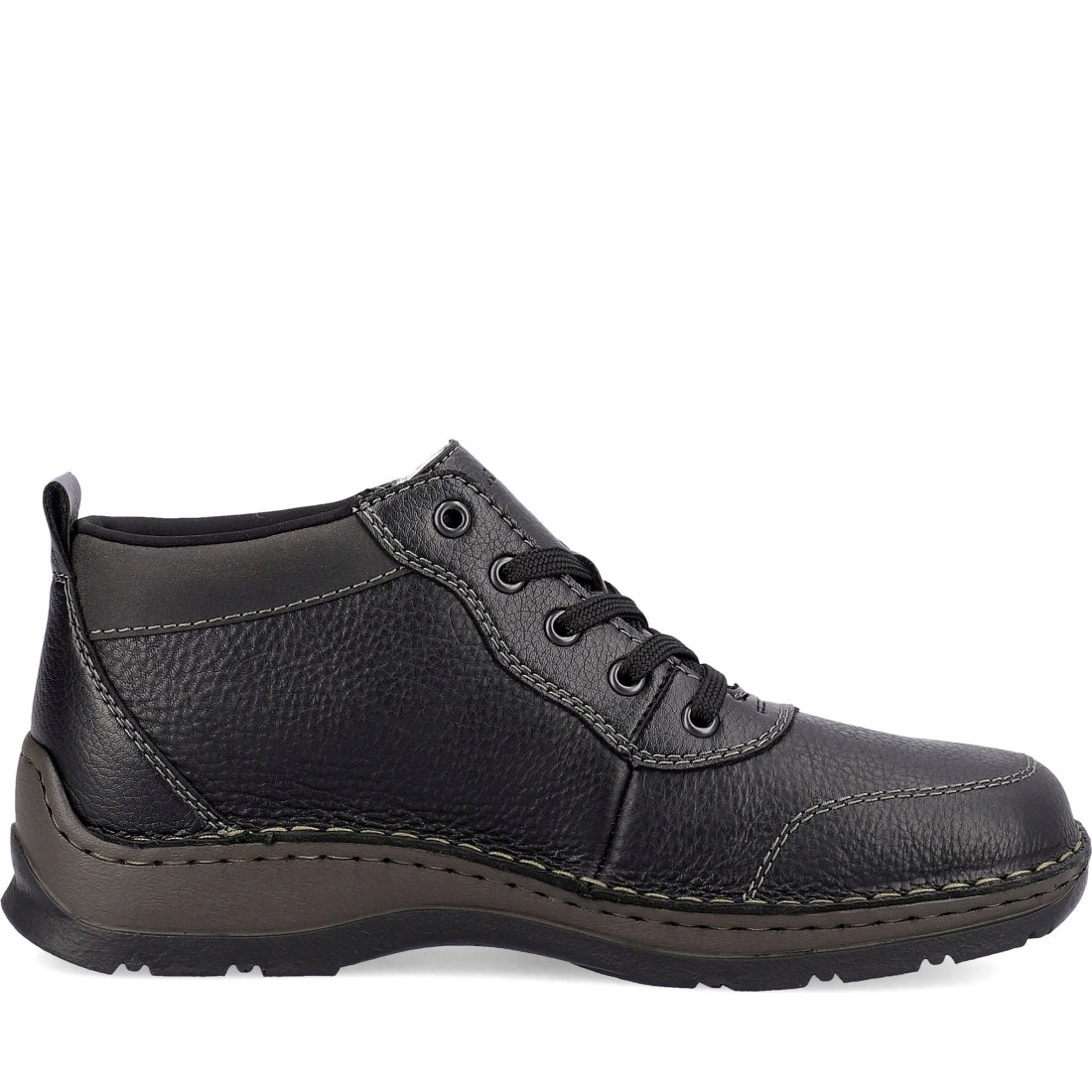 Rieker mens black casual closed booties | Vilbury London