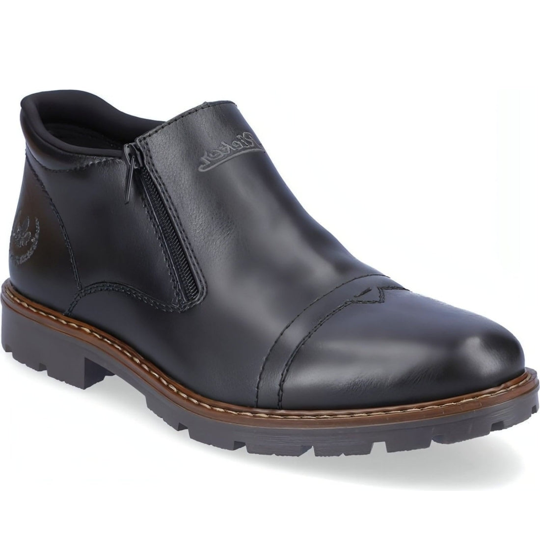 Rieker mens black casual closed booties | Vilbury London