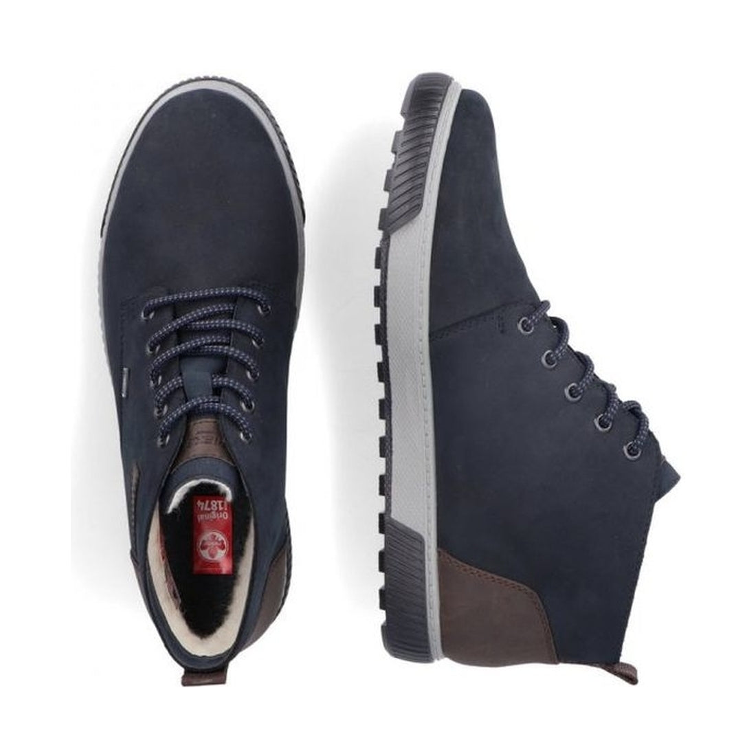 Rieker mens blue casual closed booties | Vilbury London