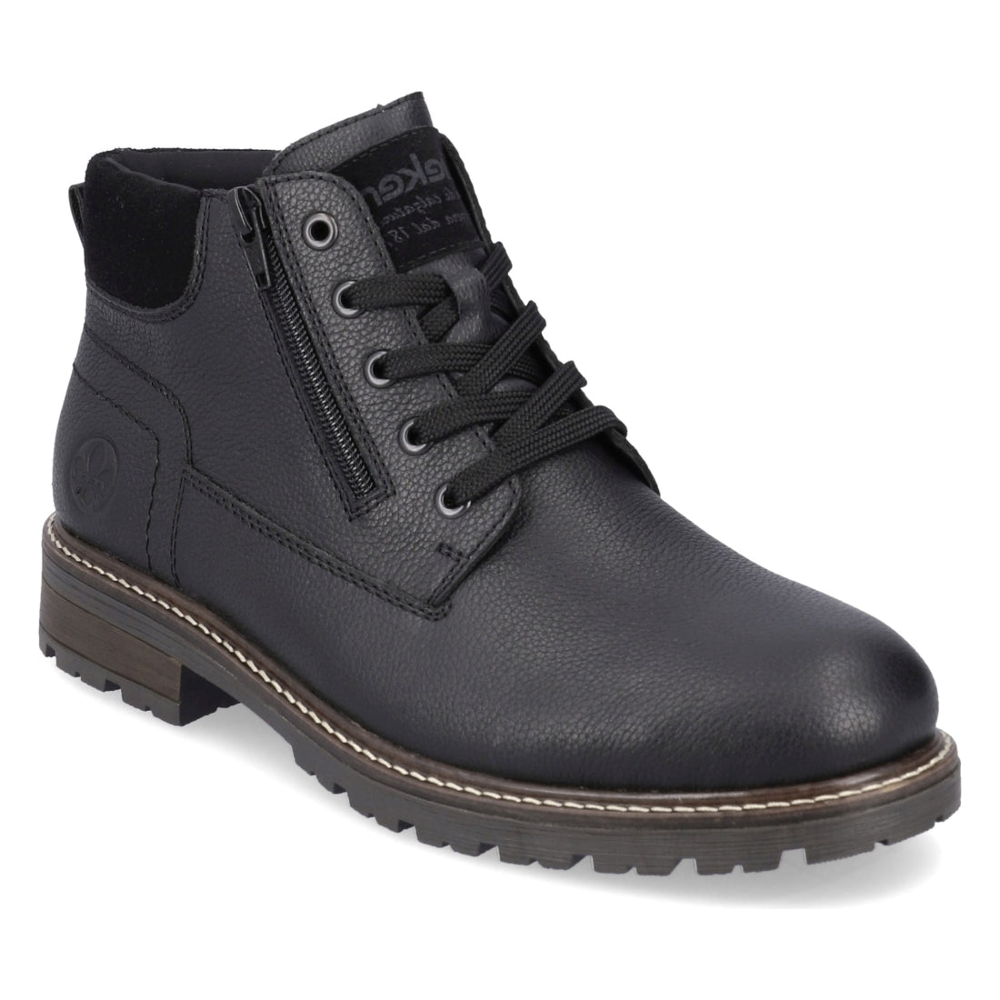 Rieker mens black casual closed booties | Vilbury London