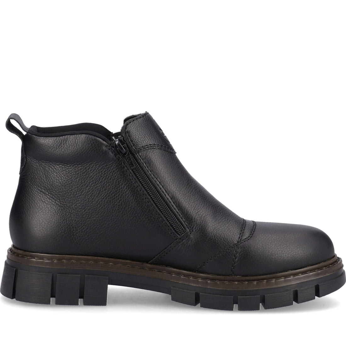 Rieker mens black casual closed booties | Vilbury London