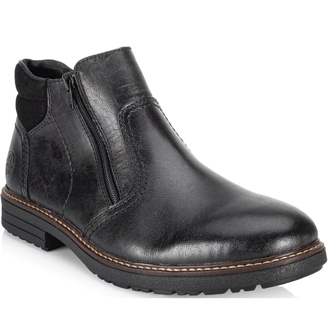 Rieker mens black casual closed booties | Vilbury London