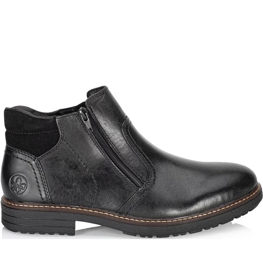 Rieker mens black casual closed booties | Vilbury London