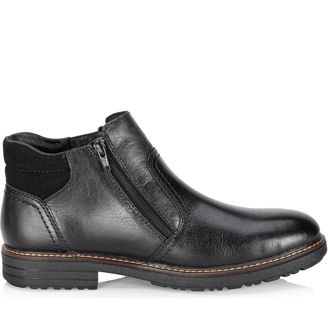 Rieker mens black casual closed booties | Vilbury London