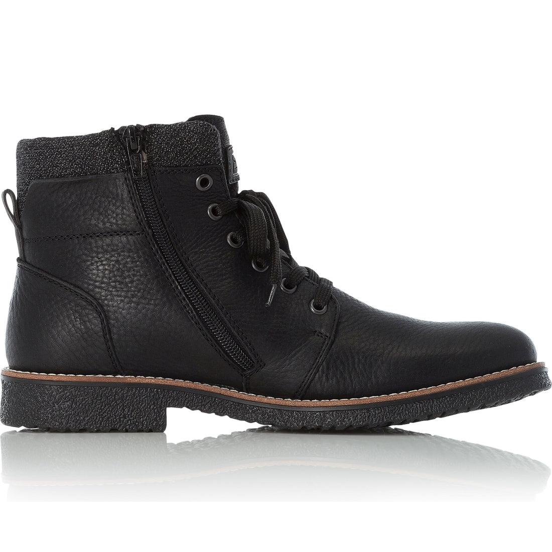 Rieker mens black casual closed booties | Vilbury London