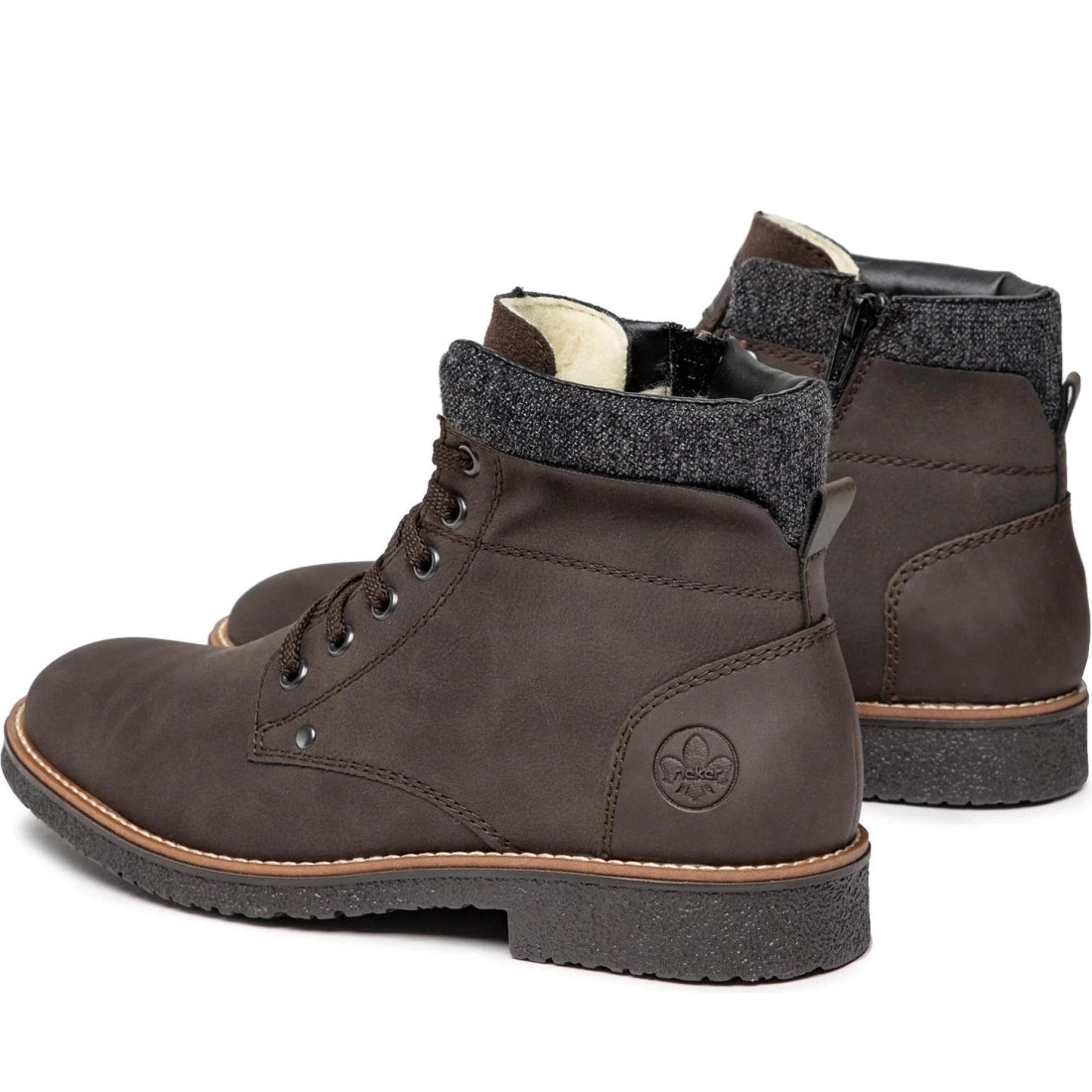 Rieker mens brown casual closed booties | Vilbury London