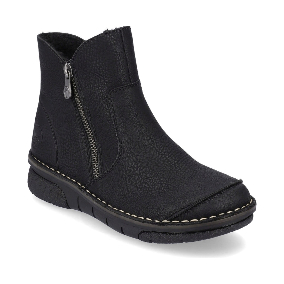 Rieker womens black casual closed booties | Vilbury London