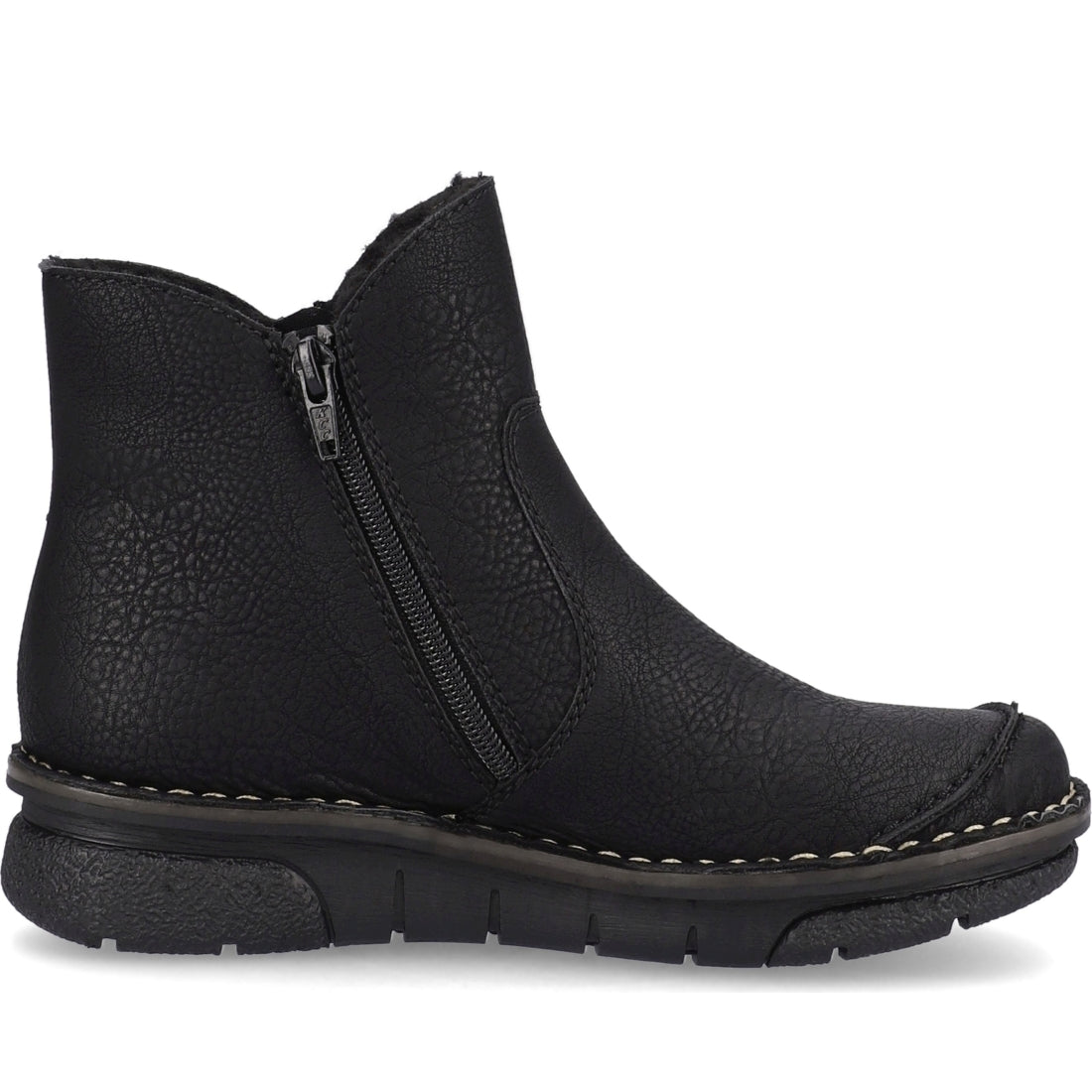 Rieker womens black casual closed booties | Vilbury London