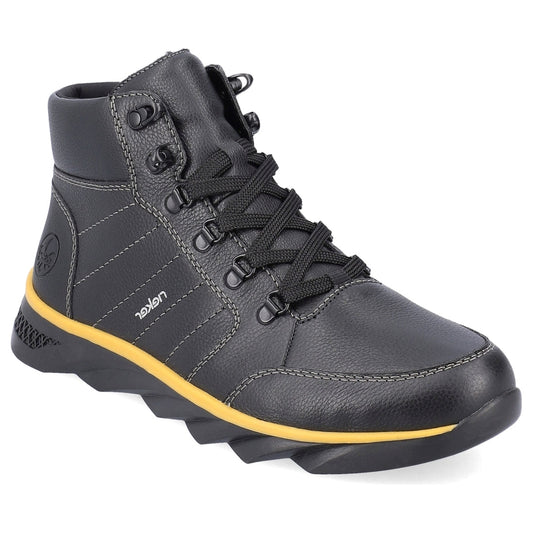 Rieker mens black casual closed booties | Vilbury London