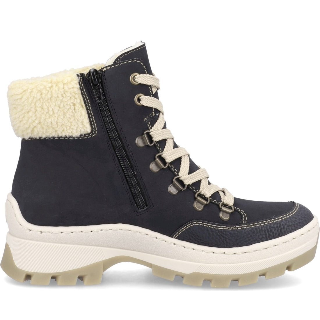 Rieker womens blue casual closed booties | Vilbury London