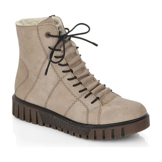 Rieker womens beige casual closed booties | Vilbury London