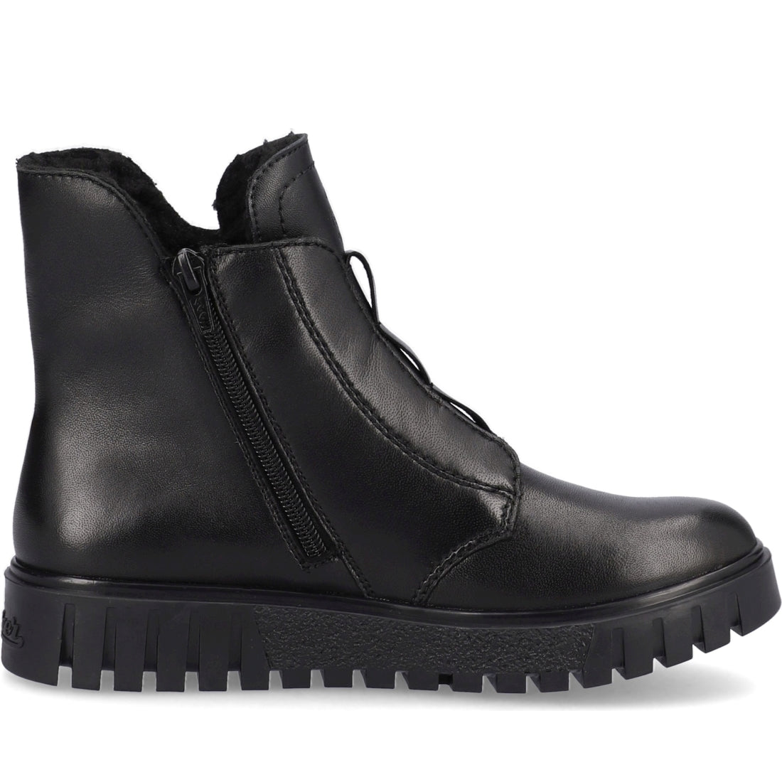 Rieker womens black casual closed booties | Vilbury London