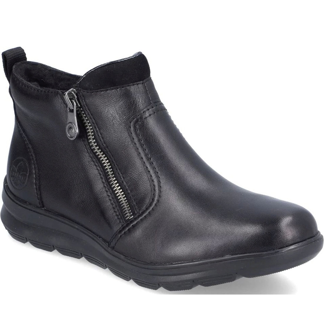 Rieker womens black casual closed booties | Vilbury London