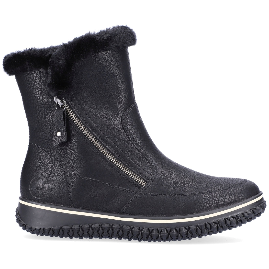 Rieker womens black casual closed booties | Vilbury London