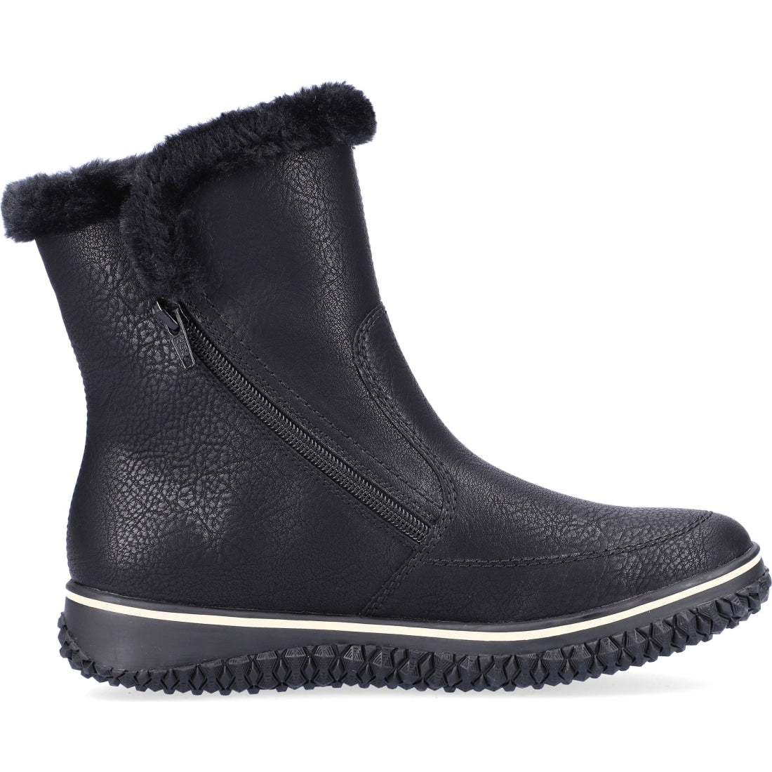 Rieker womens black casual closed booties | Vilbury London