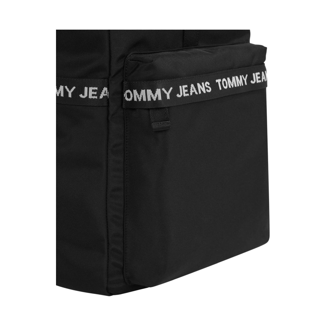 Tommy Jeans mens black essential rolltop backpack | Vilbury London