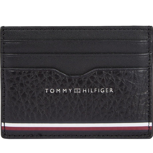 Tommy Hilfiger mens black central cc holder card case | Vilbury London