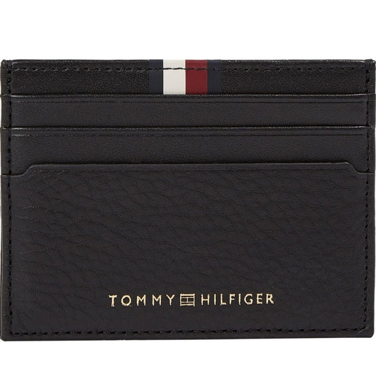 Tommy Hilfiger mens black prem cc holder card case | Vilbury London