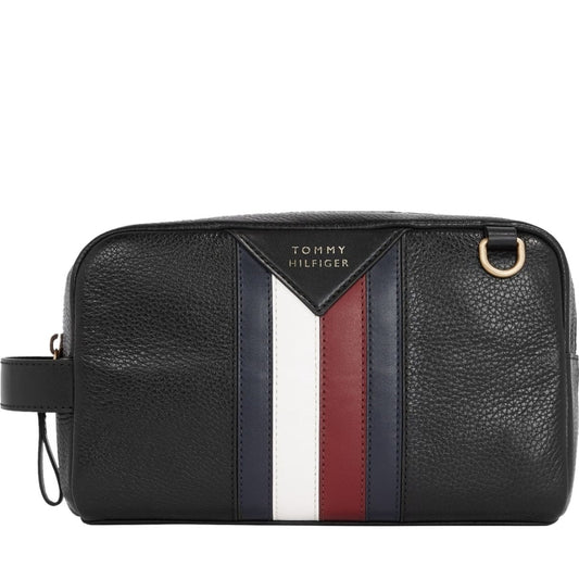 Tommy Hilfiger mens black prem washbag | Vilbury London