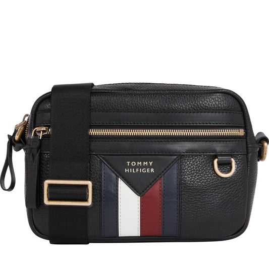 Tommy Hilfiger mens black premium camera bag | Vilbury London