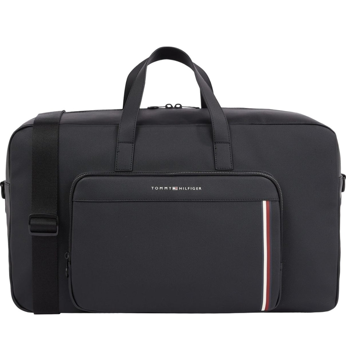 Tommy Hilfiger mens black pique duffle | Vilbury London