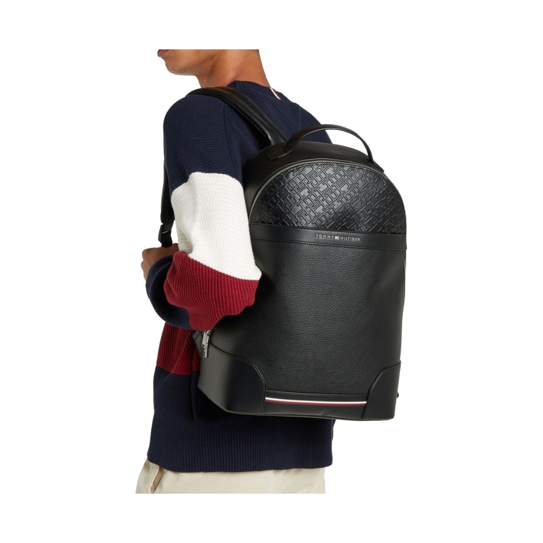 Tommy Hilfiger mens black central backpack | Vilbury London