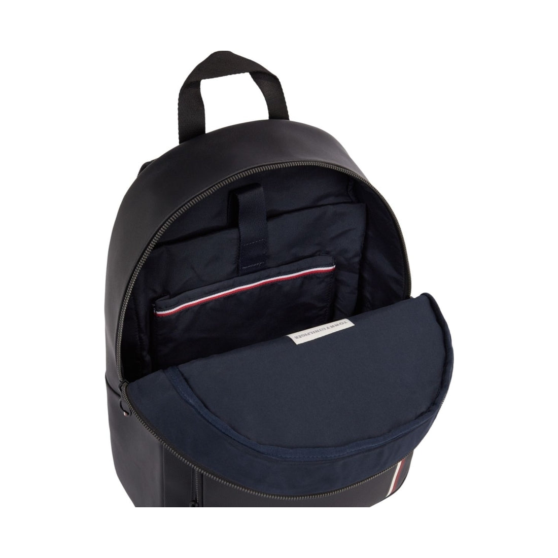 Tommy Hilfiger mens black pique backpack | Vilbury London