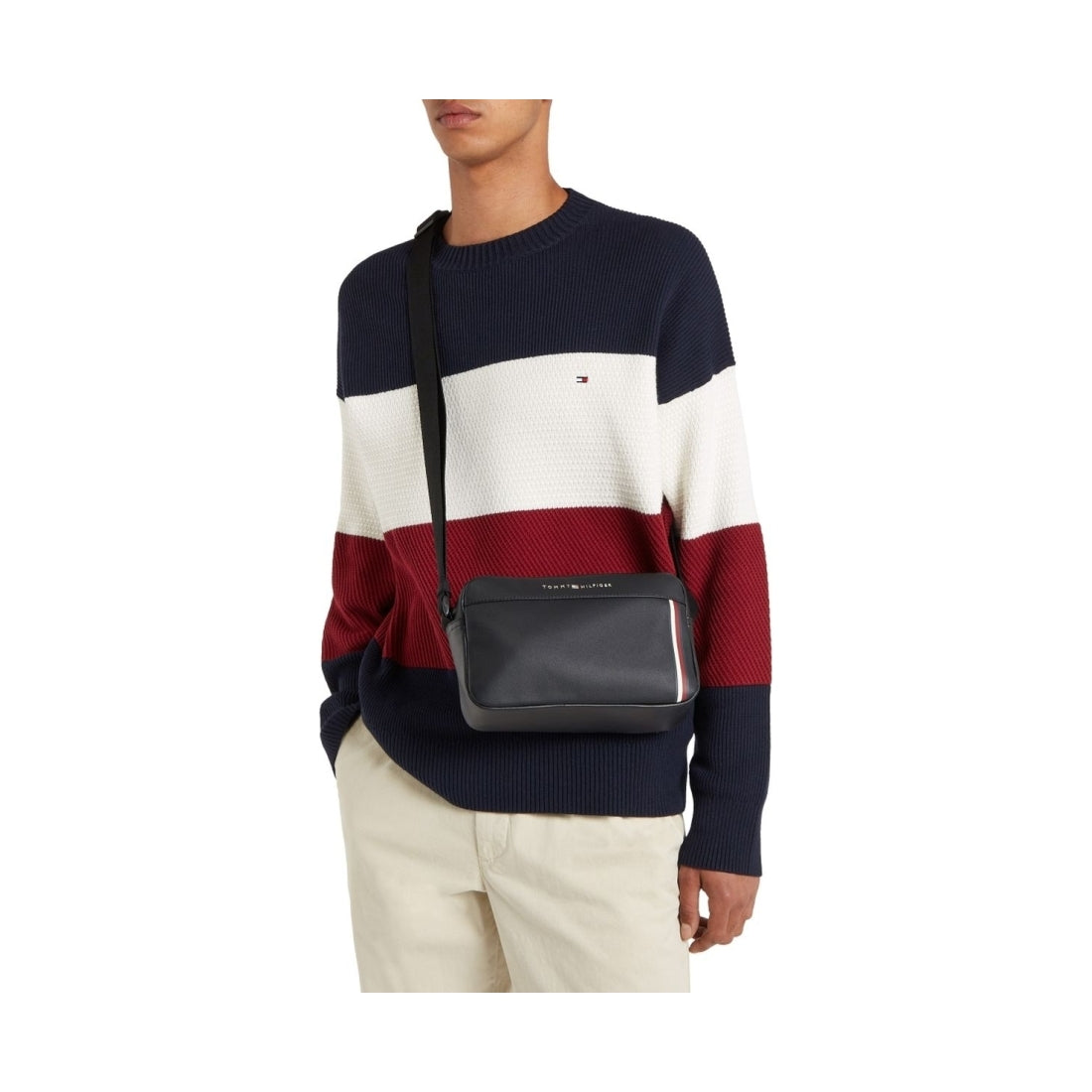 Tommy Hilfiger mens black pique reporter | Vilbury London