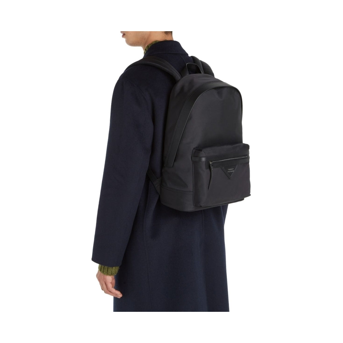Tommy Hilfiger mens black classic prep backpack | Vilbury London