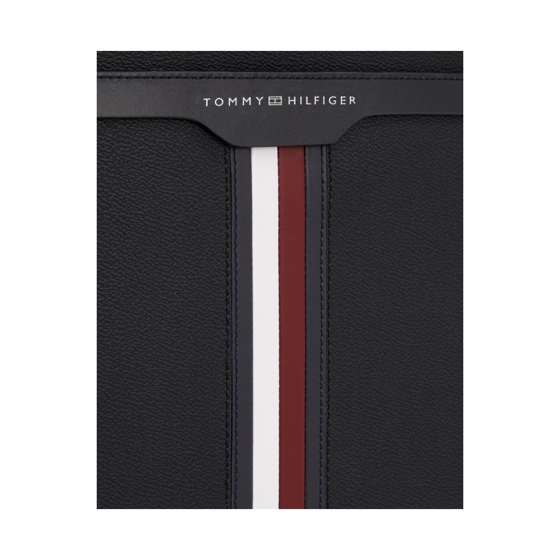 Tommy Hilfiger mens black coated canvas backpack | Vilbury London