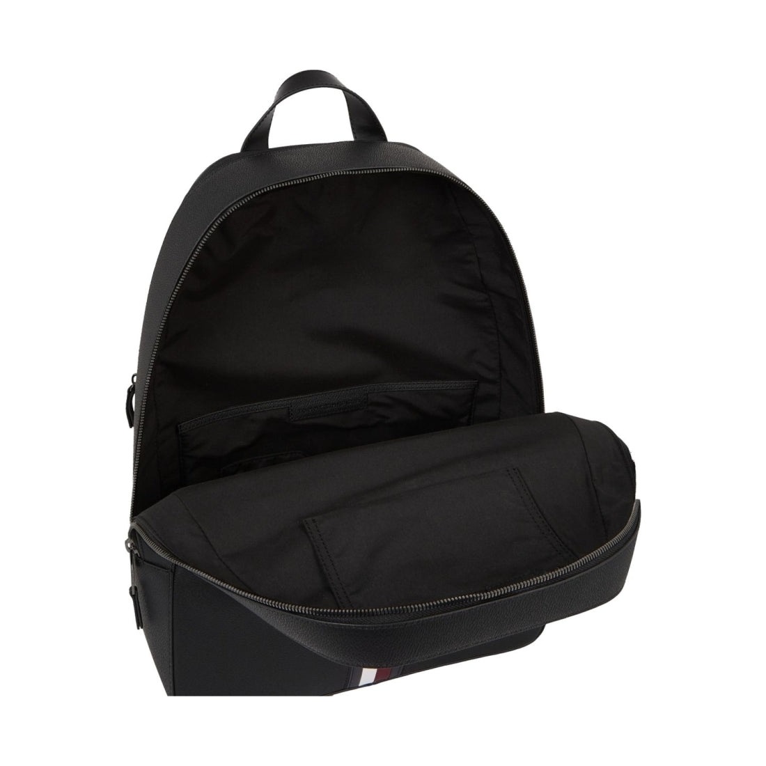 Tommy Hilfiger mens black coated canvas backpack | Vilbury London