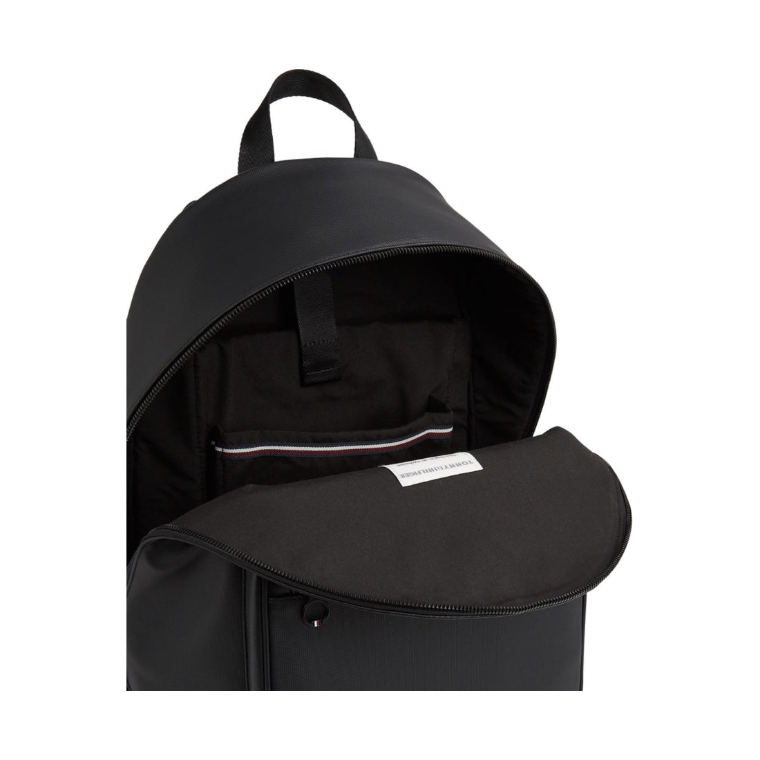 Tommy Hilfiger mens black essential pique backpack | Vilbury London