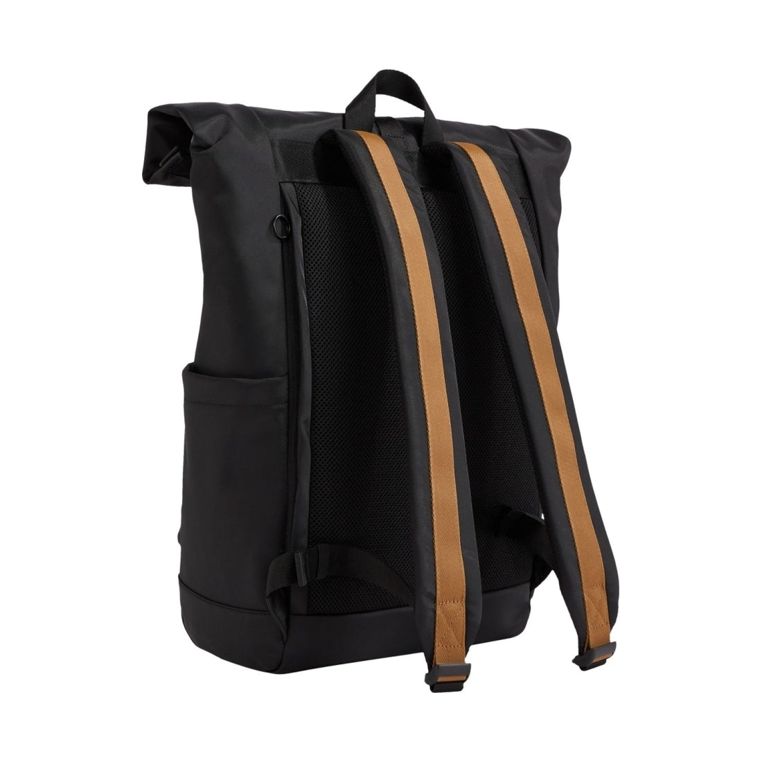Tommy Hilfiger mens black monotype rolltop backpack | Vilbury London