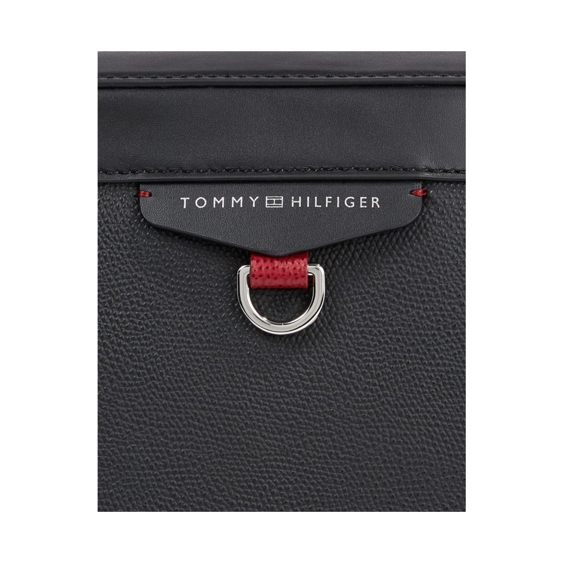 Tommy Hilfiger mens black structured laptop bag | Vilbury London