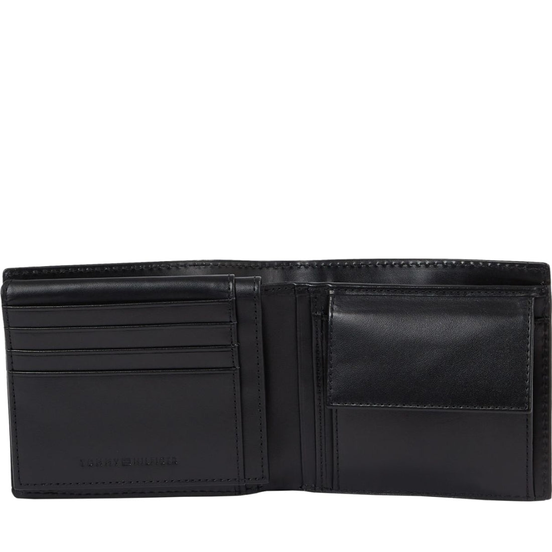 Tommy Hilfiger mens black monogram cc/coin wallets | Vilbury London