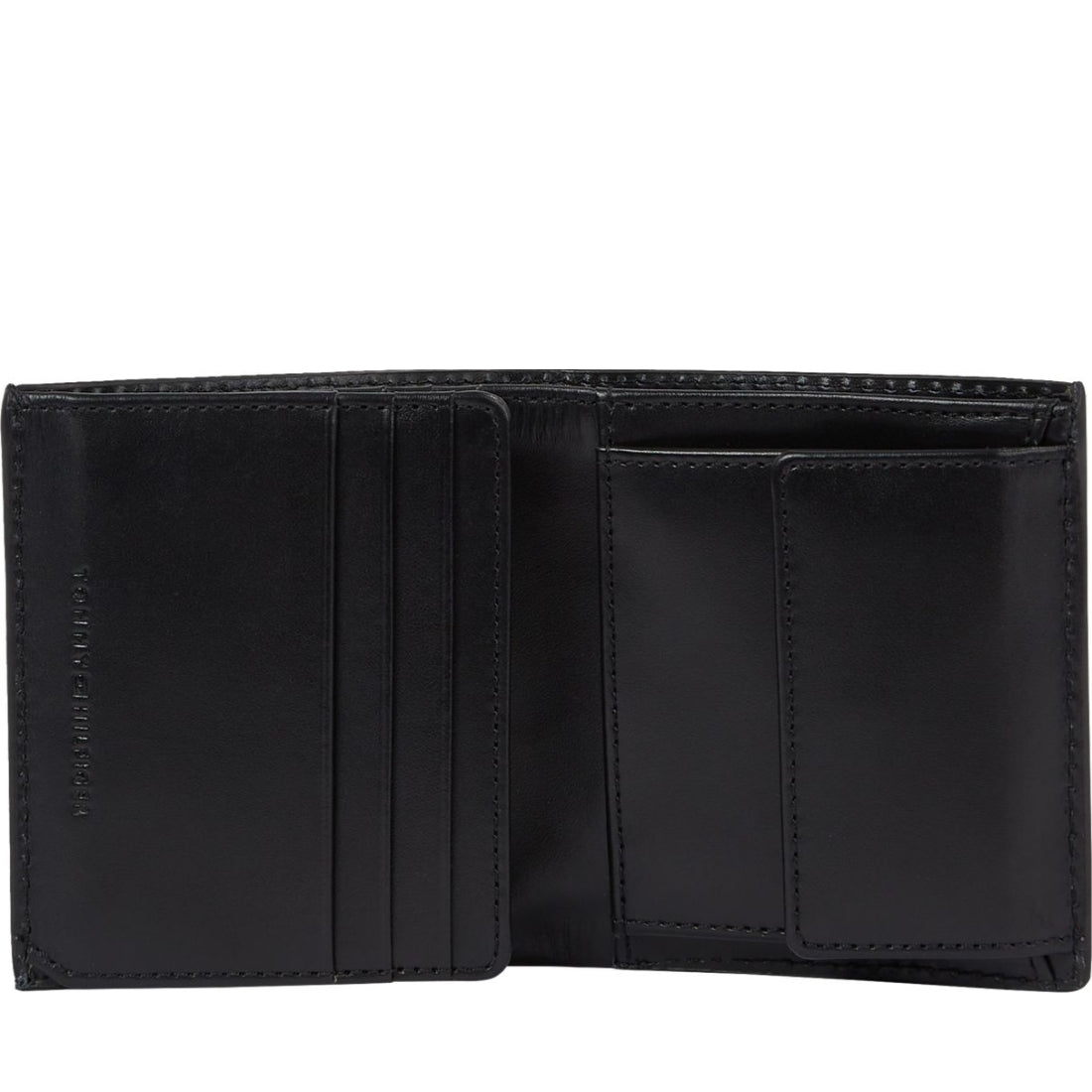 Tommy Hilfiger mens black monogram wallets | Vilbury London