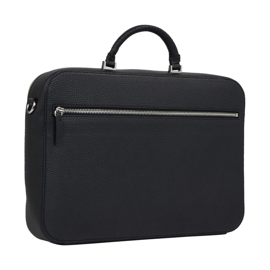 Tommy Hilfiger womens black emblem laptop bag | Vilbury London