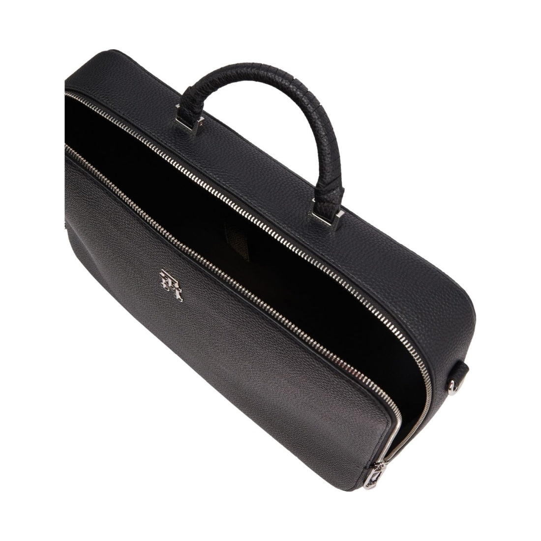 Tommy Hilfiger womens black emblem laptop bag | Vilbury London
