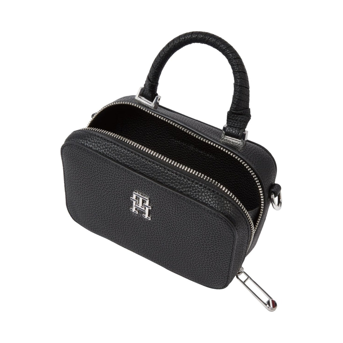 Tommy Hilfiger womens black emblem trunk crossbody | Vilbury London