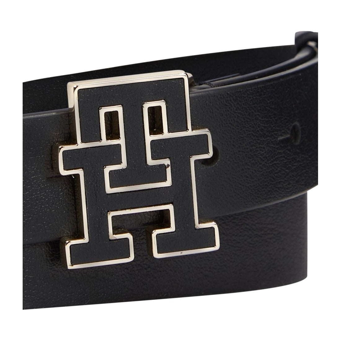 Tommy Hilfiger womens black logo inlay 2.5 belt | Vilbury London